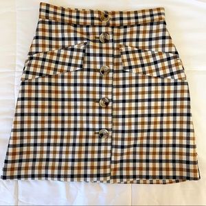 Retro 60s/70s-Style Plaid Miniskirt